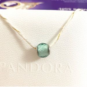 Pandora petite facets charm green quartz